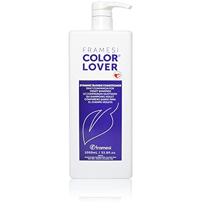 framesi COLOR LOVER DYNAMIC BLONDE CONDITIONER, SULFATE FREE CONDITIONER, COLOR TREATED HAIR, LIGHT PURPLE, 33.8 FL OZ - Image 1